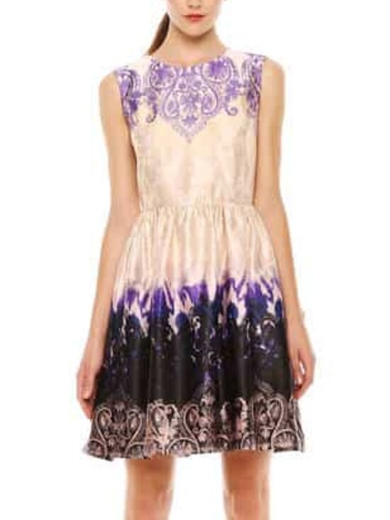 Joe Fresh Dresses & Skirts - Prom Pink & Purple Satiny Damask Rococo A-Line Dress - Size 0